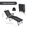 Costway Patio 2 PCS Folding Chaise Lounge Chair Outdoor Portable Reclining Lounger Grey\Brown\Black